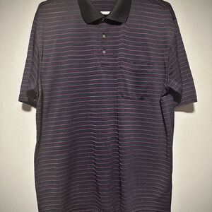 Vintage Yves Saint Laurent Black and Red Striped Polo Shirt🔥